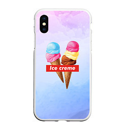 Чехол iPhone XS Max матовый Ice Creme, цвет: 3D-белый