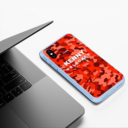 Чехол iPhone XS Max матовый Kenny: Obladaet Camo, цвет: 3D-голубой — фото 2