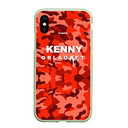 Чехол iPhone XS Max матовый Kenny: Obladaet Camo, цвет: 3D-салатовый