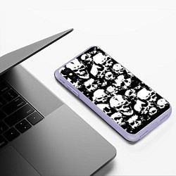 Чехол iPhone XS Max матовый Черепа ужаса, цвет: 3D-светло-сиреневый — фото 2