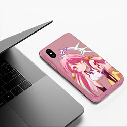 Чехол iPhone XS Max матовый No Game No Life, цвет: 3D-малиновый — фото 2