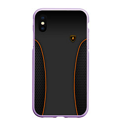 Чехол iPhone XS Max матовый Lamborghini Style, цвет: 3D-сиреневый