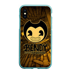 Чехол iPhone XS Max матовый Black Bendy, цвет: 3D-мятный