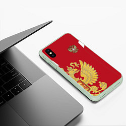 Чехол iPhone XS Max матовый Сборная России: эксклюзив, цвет: 3D-салатовый — фото 2