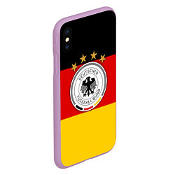Чехол iPhone XS Max матовый Немецкий футбол, цвет: 3D-сиреневый — фото 2