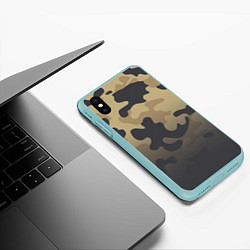 Чехол iPhone XS Max матовый Camouflage Khaki, цвет: 3D-мятный — фото 2