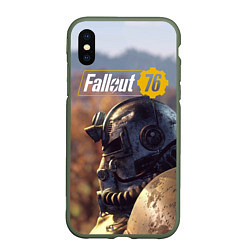 Чехол iPhone XS Max матовый Fallout 76, цвет: 3D-темно-зеленый