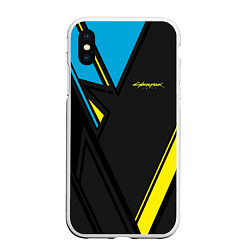 Чехол iPhone XS Max матовый Cyberpunk 2077: Sport, цвет: 3D-белый