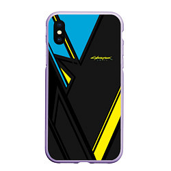 Чехол iPhone XS Max матовый Cyberpunk 2077: Sport, цвет: 3D-светло-сиреневый