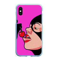 Чехол iPhone XS Max матовый Catwoman Cherry, цвет: 3D-голубой