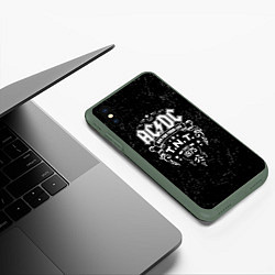 Чехол iPhone XS Max матовый AC/DC: Run For Your Life, цвет: 3D-темно-зеленый — фото 2