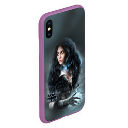 Чехол iPhone XS Max матовый The Witcher 3: Magical Woman, цвет: 3D-фиолетовый — фото 2