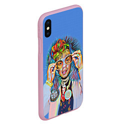 Чехол iPhone XS Max матовый 6IX9INE SWAG, цвет: 3D-розовый — фото 2