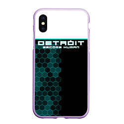 Чехол iPhone XS Max матовый Detroit: Cyber Hexagons, цвет: 3D-сиреневый