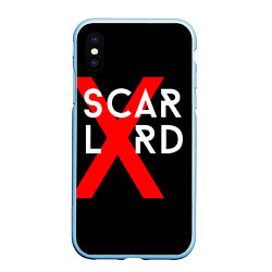Чехол iPhone XS Max матовый Scarlxrd Logo, цвет: 3D-голубой
