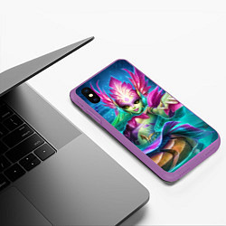 Чехол iPhone XS Max матовый Nami: LoL, цвет: 3D-фиолетовый — фото 2