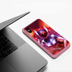 Чехол iPhone XS Max матовый DJ Sona: LoL, цвет: 3D-малиновый — фото 2