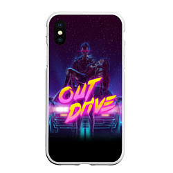 Чехол iPhone XS Max матовый OUT DRIVE, цвет: 3D-белый