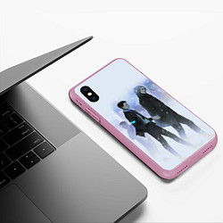 Чехол iPhone XS Max матовый HANK & CONNOR, цвет: 3D-розовый — фото 2
