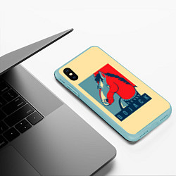Чехол iPhone XS Max матовый BoJack Obey, цвет: 3D-мятный — фото 2