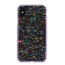 Чехол iPhone XS Max матовый Math, цвет: 3D-светло-сиреневый