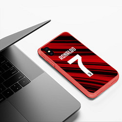 Чехол iPhone XS Max матовый Ronaldo 7: Red Sport, цвет: 3D-красный — фото 2