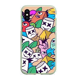 Чехол iPhone XS Max матовый Marshmallow Colour, цвет: 3D-салатовый