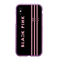 Чехол iPhone XS Max матовый Black Pink, цвет: 3D-фиолетовый
