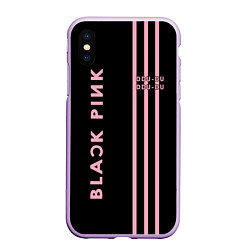 Чехол iPhone XS Max матовый Black Pink, цвет: 3D-сиреневый