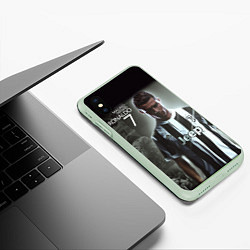 Чехол iPhone XS Max матовый RONALDO 7, цвет: 3D-салатовый — фото 2