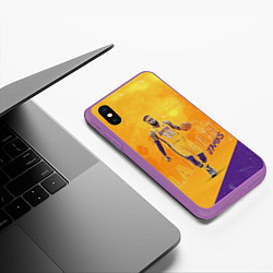 Чехол iPhone XS Max матовый LeBron James: NBA Star, цвет: 3D-фиолетовый — фото 2