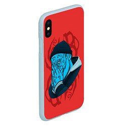 Чехол iPhone XS Max матовый Jeembo Grime, цвет: 3D-голубой — фото 2