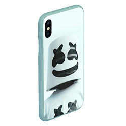 Чехол iPhone XS Max матовый Satisfied Marshmello, цвет: 3D-мятный — фото 2