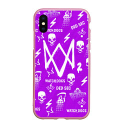 Чехол iPhone XS Max матовый Watch Dogs 2: Violet Pattern, цвет: 3D-розовый