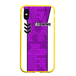 Чехол iPhone XS Max матовый Fortnite: Мастер меча, цвет: 3D-желтый