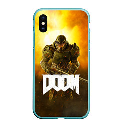 Чехол iPhone XS Max матовый DOOM: Soldier, цвет: 3D-мятный