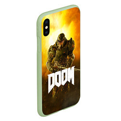 Чехол iPhone XS Max матовый DOOM: Soldier, цвет: 3D-салатовый — фото 2