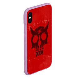 Чехол iPhone XS Max матовый DOOM: Devil Skull, цвет: 3D-сиреневый — фото 2