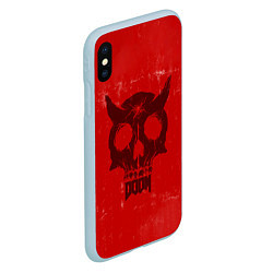 Чехол iPhone XS Max матовый DOOM: Devil Skull, цвет: 3D-голубой — фото 2
