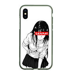 Чехол iPhone XS Max матовый Senpai Style, цвет: 3D-темно-зеленый