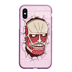 Чехол iPhone XS Max матовый Colossal Titan, цвет: 3D-фиолетовый