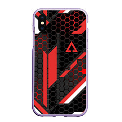 Чехол iPhone XS Max матовый CS:GO CYREX CARBON, цвет: 3D-светло-сиреневый