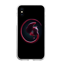 Чехол iPhone XS Max матовый Alien Inside, цвет: 3D-белый