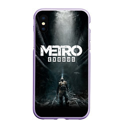 Чехол iPhone XS Max матовый Metro Exodus, цвет: 3D-светло-сиреневый