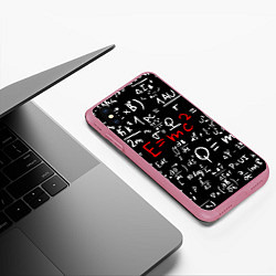 Чехол iPhone XS Max матовый E=mc2: Black Style, цвет: 3D-малиновый — фото 2