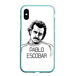Чехол iPhone XS Max матовый Pablo Escobar, цвет: 3D-мятный