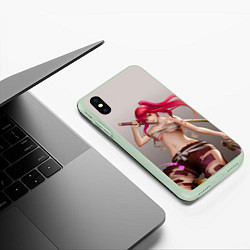 Чехол iPhone XS Max матовый Fairy Tail Red Erza Scarlet, цвет: 3D-салатовый — фото 2