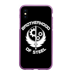 Чехол iPhone XS Max матовый Brothood of Steel, цвет: 3D-фиолетовый