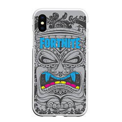 Чехол iPhone XS Max матовый Fortnite: Devil sculpture, цвет: 3D-белый