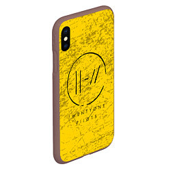 Чехол iPhone XS Max матовый 21 Pilots: Yellow Grunge, цвет: 3D-коричневый — фото 2